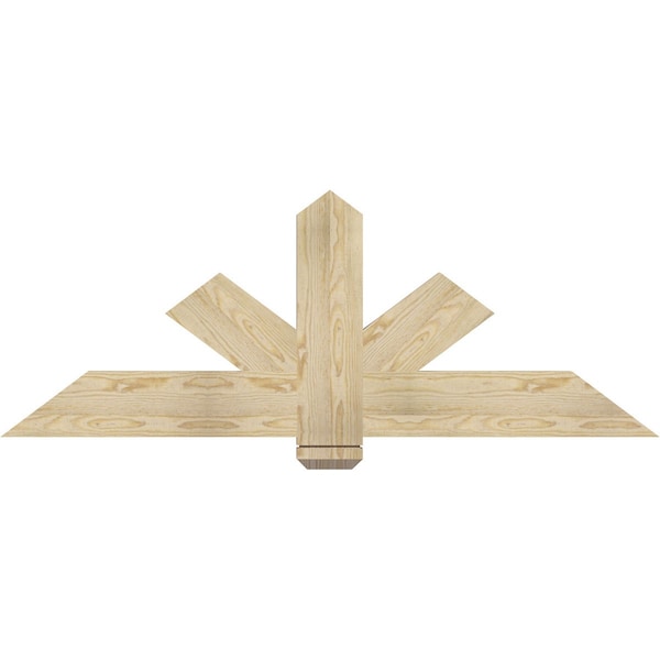 Ekena Millwork Kennewick Rough Sawn Timber Gable Bracket, Douglas Fir, 60"W x 22"H x 2"D x 6"F, 9/12 Pitch GBW060X22X0206KEN00RDF - main